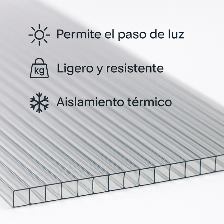 Policarbonato Celular Transparente al mejor precio - Metacrilatos y Plásticos