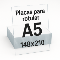 Metacrilato transparente A5 148x210 mm para rotular