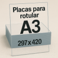 Metacrilato transparente A3 297x420 mm para rotular