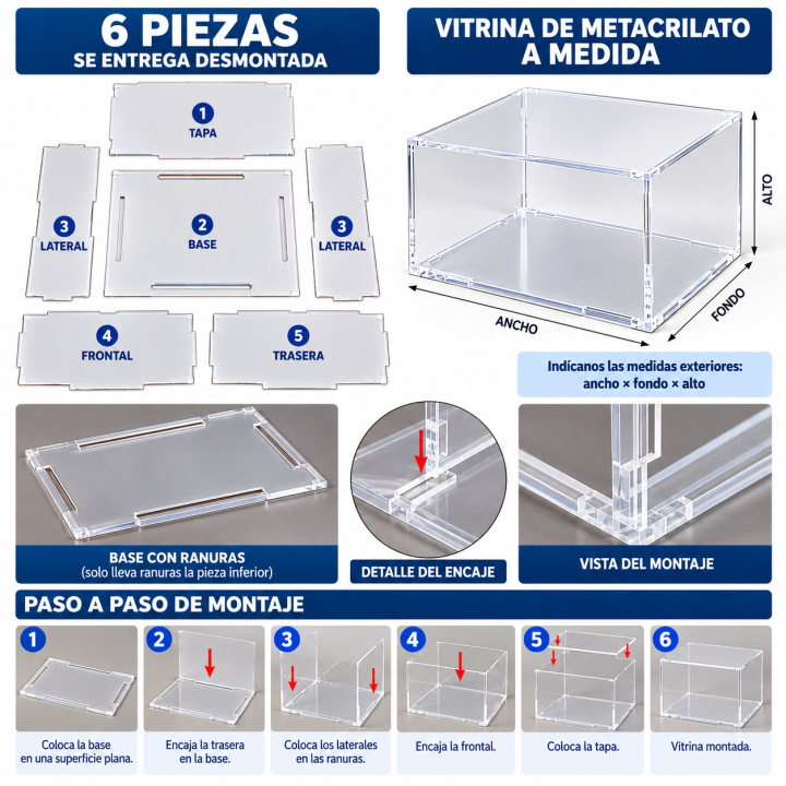 Urna de metacrilato a medida | Transparente 4 y 8 mm
