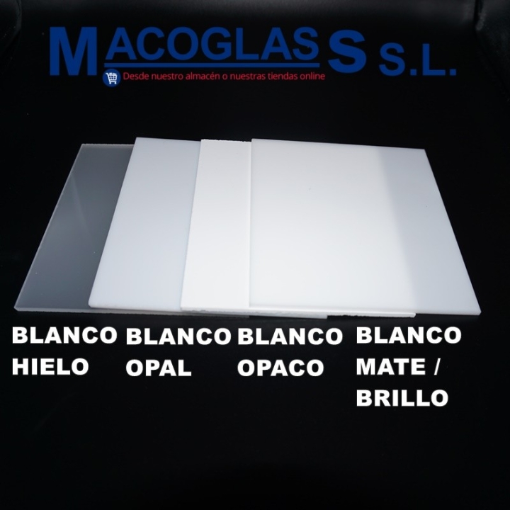 Metacrilato blanco opaco de varios espesores de grosor - Macoglass