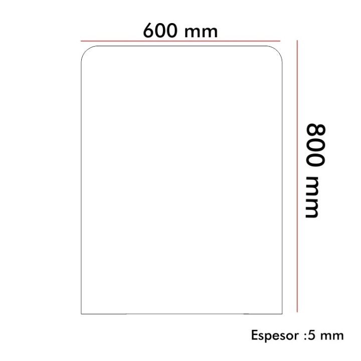Mampara Anticontagio Cerrada 60X80 CM 5 mm