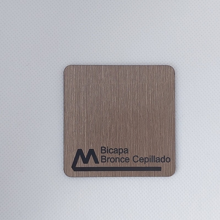 Laminado Bicapa Bronce Oscuro Cepillado / Negro – Placa ABS Laminado 1,6 mm