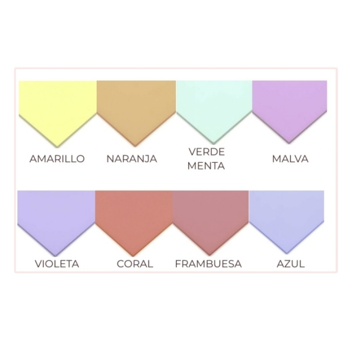 Metacrilato colores pastel 3 mm.